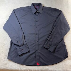 UNTUCKit Men Large Black Long Sleeve Button Down Shirt Cotton